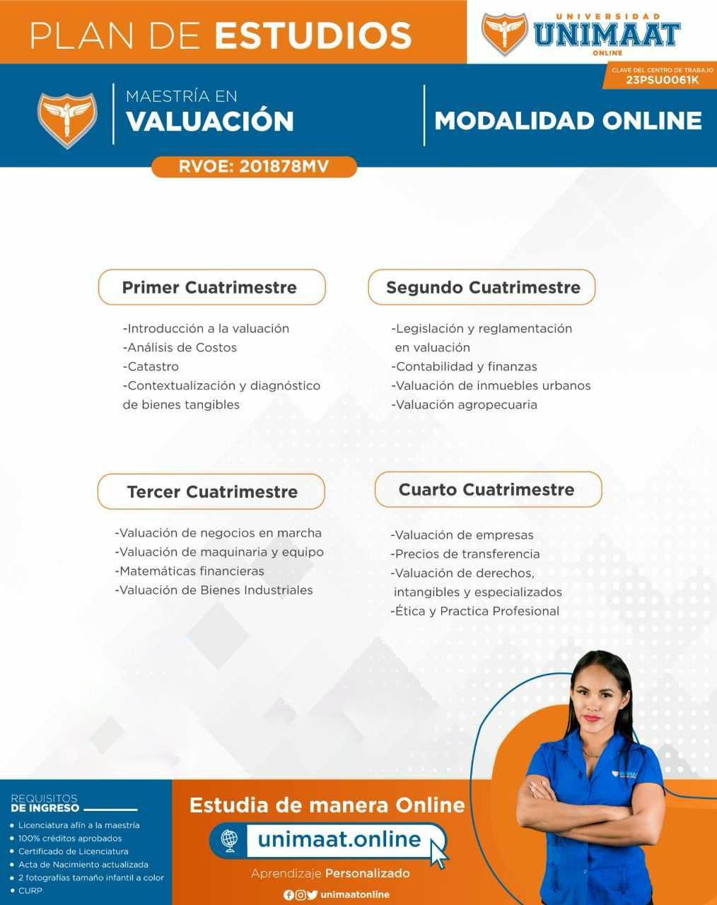 Plan de Estudios Maestría en Valuación